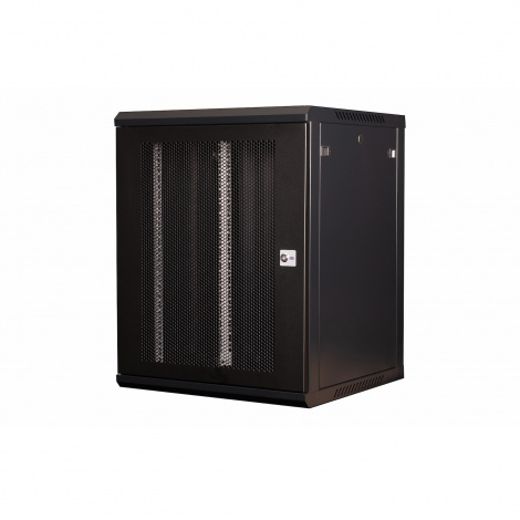 Шкаф 19" телекоммуникационный настенный, 15U 769x600х600 мм, дверь перфорация, черный